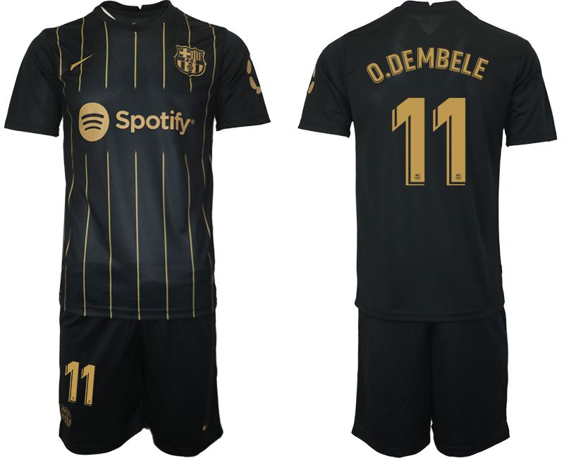Men 2022-2023 Club Barcelona Black away #11 Soccer Jersey->barcelona jersey->Soccer Club Jersey